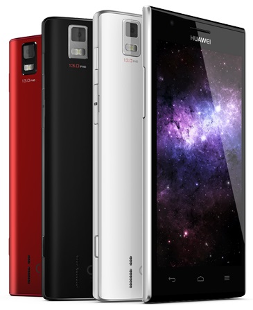 Huawei Ascend P2 красная, белая и черная модели
