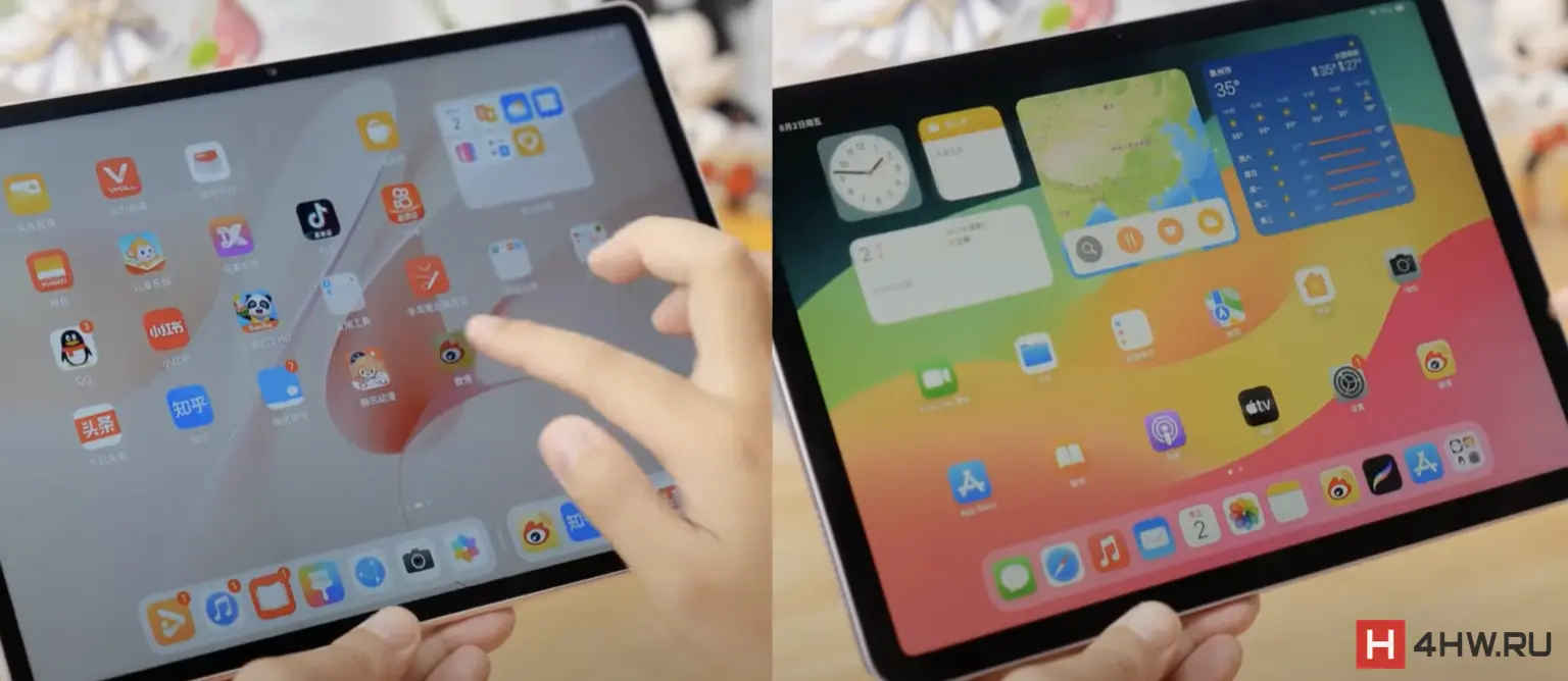 Интерфейс MatePad Air vs ipad air